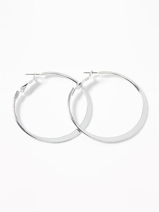 Old Navy  Flat Hoop Earrings For Women Silver Size One Size