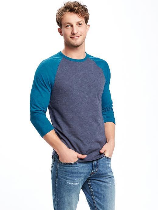 Old Navy Slub Knit Baseball Tee For Men - In The Navy