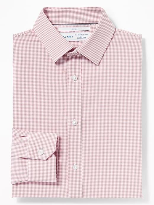 Old Navy Mens Slim-fit Built-in Flex Signature Non-iron Shirt For Men Frosted Fig Size S