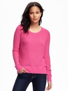 Old Navy Hi Lo Textured Pullover For Women - Pink A Boo