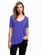 Old Navy Relaxed Drapey V Neck Tee For Women - Ultraviolet