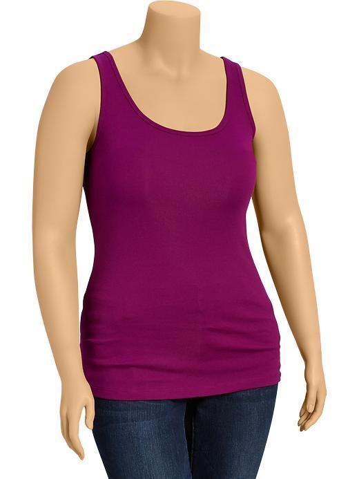 Old Navy Womens Plus Perfect Rib Knit Tanks - Winter Wine