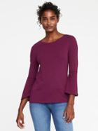 Old Navy Womens Slim-fit Bell-sleeve Top For Women Winter Wine Size L