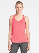 Old Navy Womens Go-dry Cool Semi-fitted Mesh Racerback Tank For Women Bright Stuff Neon Size L