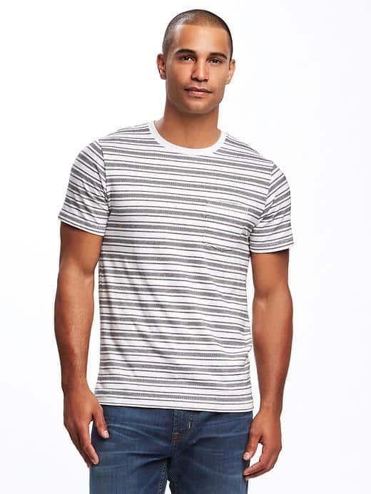 Old Navy Textured Stripe Pocket Tee For Men - Calla Lillies