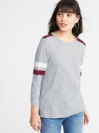 Old Navy Womens Relaxed Football-style Slub-knit Tee For Women Light Heather Gray Size Xs