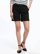 Old Navy Mid Rise Everyday Khaki Shorts For Women 7 - Black