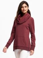 Old Navy Loose Fit Cowl Neck Fleece Tunic For Women - Marion Berry