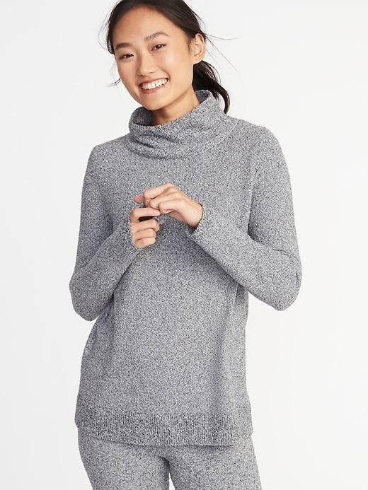 Old Navy Womens Mock-neck Sweater-knit Tunic For Women Grey Marl Size Xl