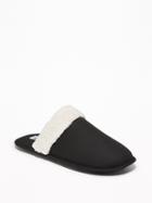 Old Navy Mens Sherpa-trim Mule Slippers For Men Blackjack Size S