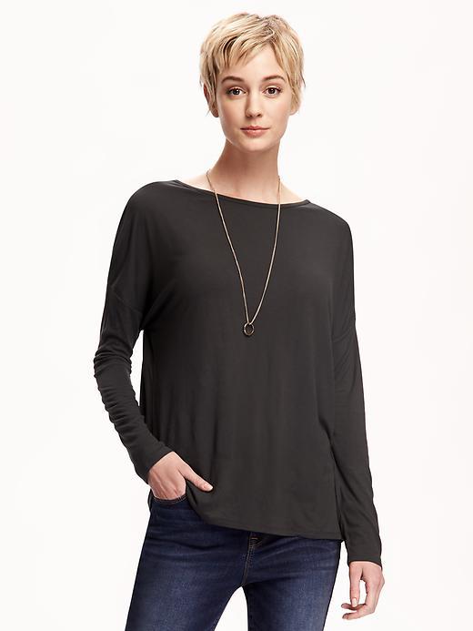 Old Navy Relaxed Scoop Back Top For Women - Gray Charles