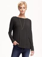 Old Navy Relaxed Scoop Back Top For Women - Gray Charles