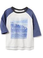 Old Navy Colorblock 3/4 Sleeve Graphic Tee - Smooth Sailing