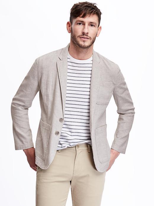 Old Navy Linen Blend Blazer For Men - Indigo