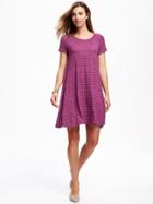Old Navy Jersey Swing Dress For Women - Pink Print