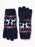Patterned Sweater-knit Gloves For Women