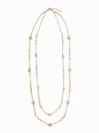 Old Navy Layered Chain Crystal Necklace For Women - Gold