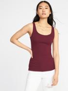 Old Navy Womens First-layer Fitted Rib-knit Tank For Women Maroon Jive Size L