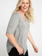 Old Navy Womens Luxe Plus-size Curved-hem Tunic Heather Gray Size 1x