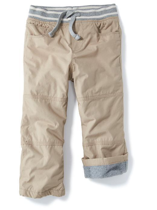 Old Navy Fleece Lined Twill Pants Size 12-18 M - Rolled Oats