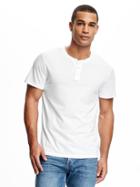 Old Navy Jersey Henley Tee For Men - Bright White