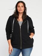 Old Navy Womens Relaxed Plus-size Zip Hoodie Black Size 1x