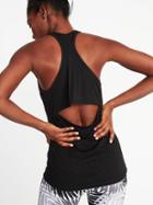 Old Navy Womens Ultra-light Cutout-back Tank For Women Black Size Xxl