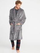 Old Navy Mens Plush Sherpa Tie-belt Robe For Men Blank Slate Size S