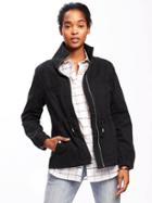 Old Navy Twill Field Jacket For Women - Washed Black
