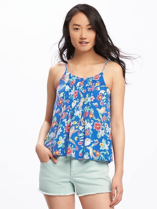 Old Navy Lightweight Pintuck Swing Tank For Women - Blue Bird