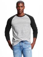 Old Navy Soft Washed Raglan Tee For Men - Black Stripe Color 3