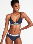 Old Navy Womens Exposed-elastic Swim Top For Women Lost At Sea Navy Size Xs