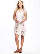 Old Navy Crinkle Gauze Tassel Shift Dress For Women - Creme De La Creme