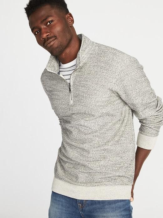 Old Navy Mens 1/4-zip Fleece Pullover For Men Off White Size L