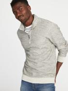 Old Navy Mens 1/4-zip Fleece Pullover For Men Off White Size L