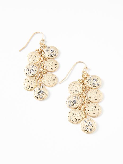 Old Navy Hammered Disc Drop Earrings For Women - Antique Gold