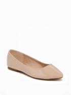Old Navy Pointy Ballet Flats For Women - Nude