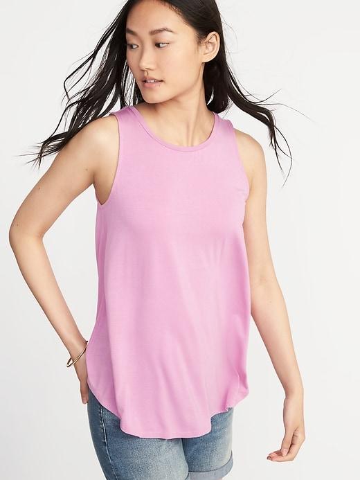 Old Navy Womens Luxe High-neck Swing Tank For Women Raspberry Blush Size Xl