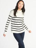 Old Navy Womens Brushed-knit Turtleneck For Women White Stripe Size Xl