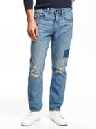 Old Navy Mens Slim Destructed Jeans For Men Light Wash Size 34w