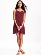 Old Navy Ribbed High Neck Trapeze Dress For Women - Ron Burgundy