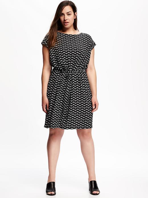 Old Navy Tie Waist Plus - Black Print