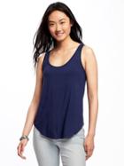 Old Navy Womens Luxe Curved-hem Tank For Women Lost At Sea Navy Size Xxl