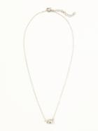 Old Navy Pav Circle Pendant Necklace For Women - Silver
