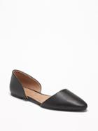 Faux-leather Pointed-toe Flats For Women