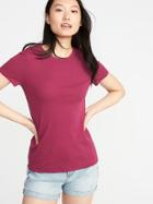 Old Navy Womens Slim-fit Crew-neck Tee For Women Boysenberry Juice Size L