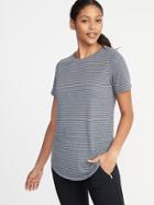 Old Navy Womens Relaxed Performance Tee For Women Gray Stripe Size Xxl
