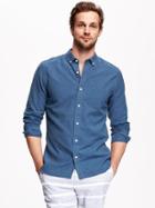Old Navy Slim Fit Linen Blend Shirt For Men - Cobalt