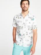Old Navy Mens Slim-fit Built-in Flex Getaway Shirt For Men Calla Lilies Size S