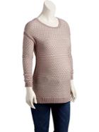 Old Navy Textured Crew Neck Sweater - Pink Jacquard